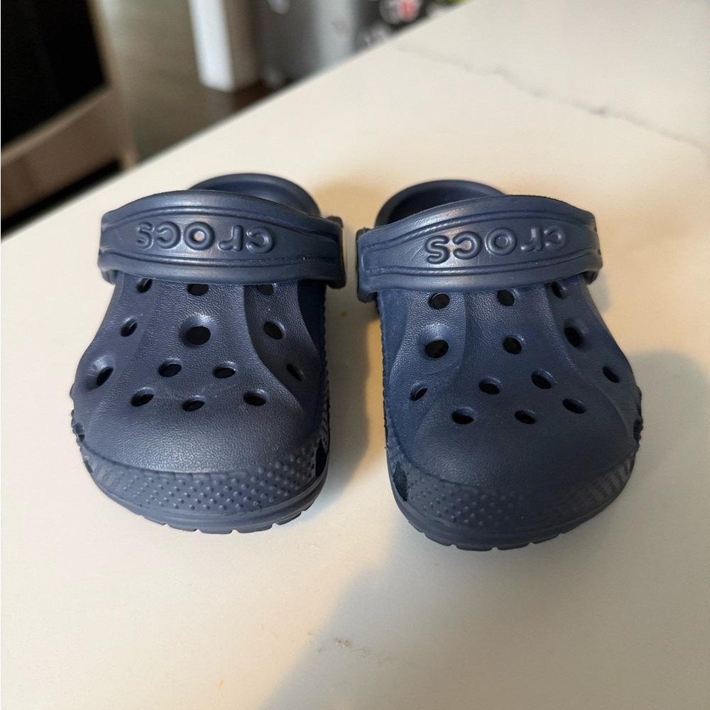 CROCS Kids Navy Blue Classic Clogs